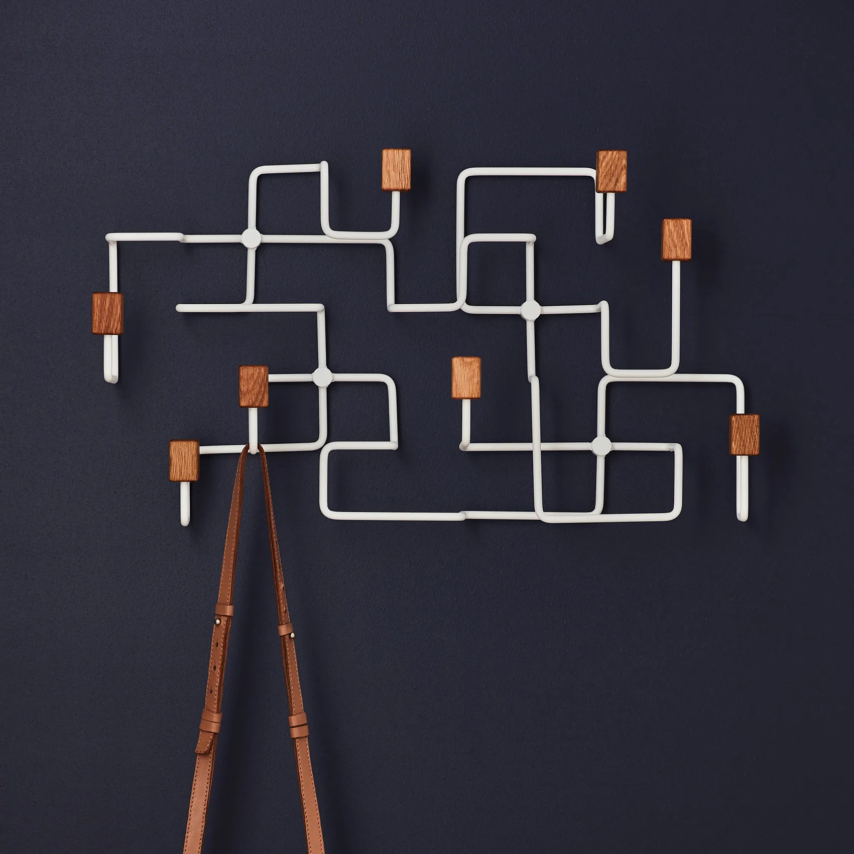 Appendiabiti Underground, bianco - rovere Gejst