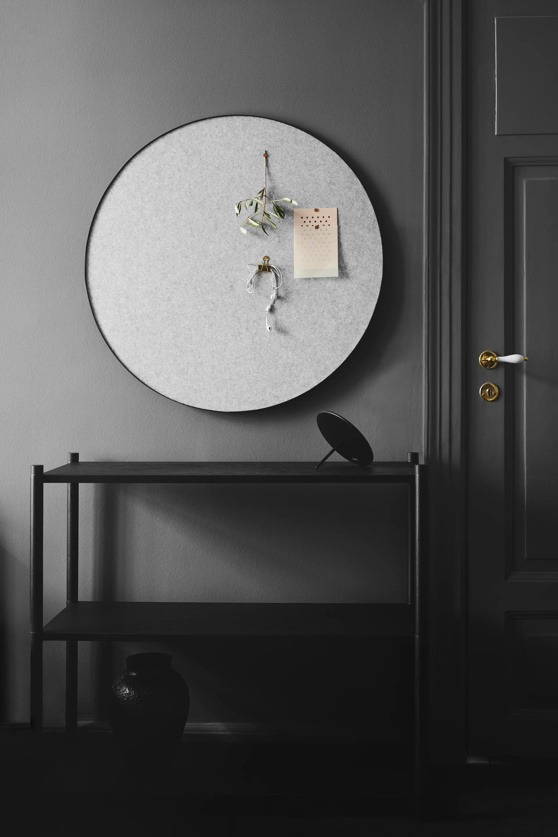 Bacheca Retell, Ø 80 cm, Grigio chiaro Gejst