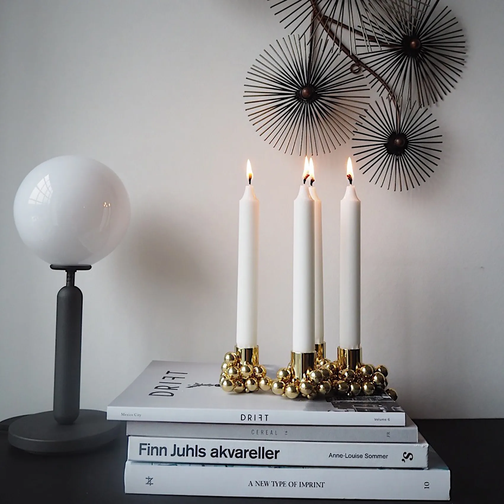 Candeliere Molekyl 4, ottone Gejst