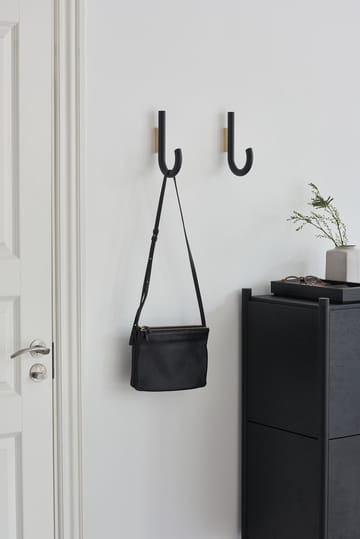 Gancio Hook, 19 cm - Rovere tinto nero, ottone - Gejst