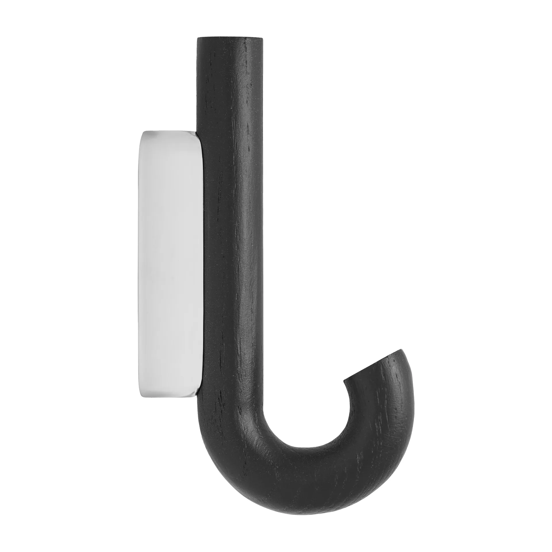 Gancio Hook mini, 13,3 cm, Rovere nero, cromo Gejst