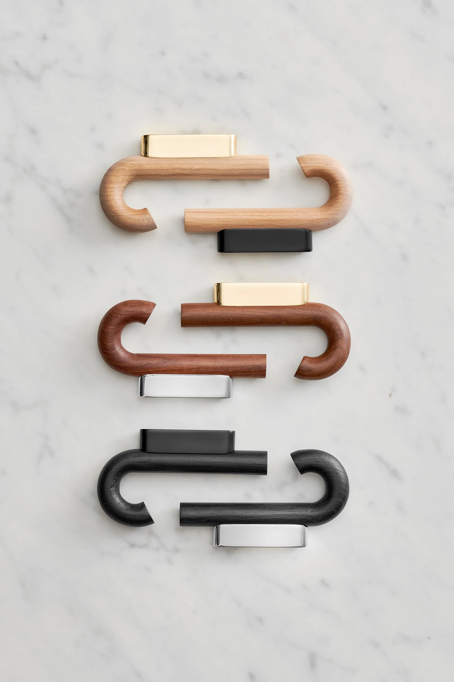 Gancio Hook mini, 13,3 cm, Rovere nero, nero Gejst