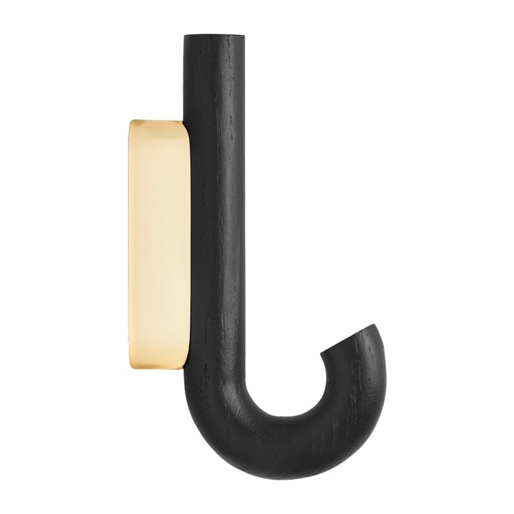 Gancio Hook mini, 13,3 cm - Rovere nero, ottone - Gejst