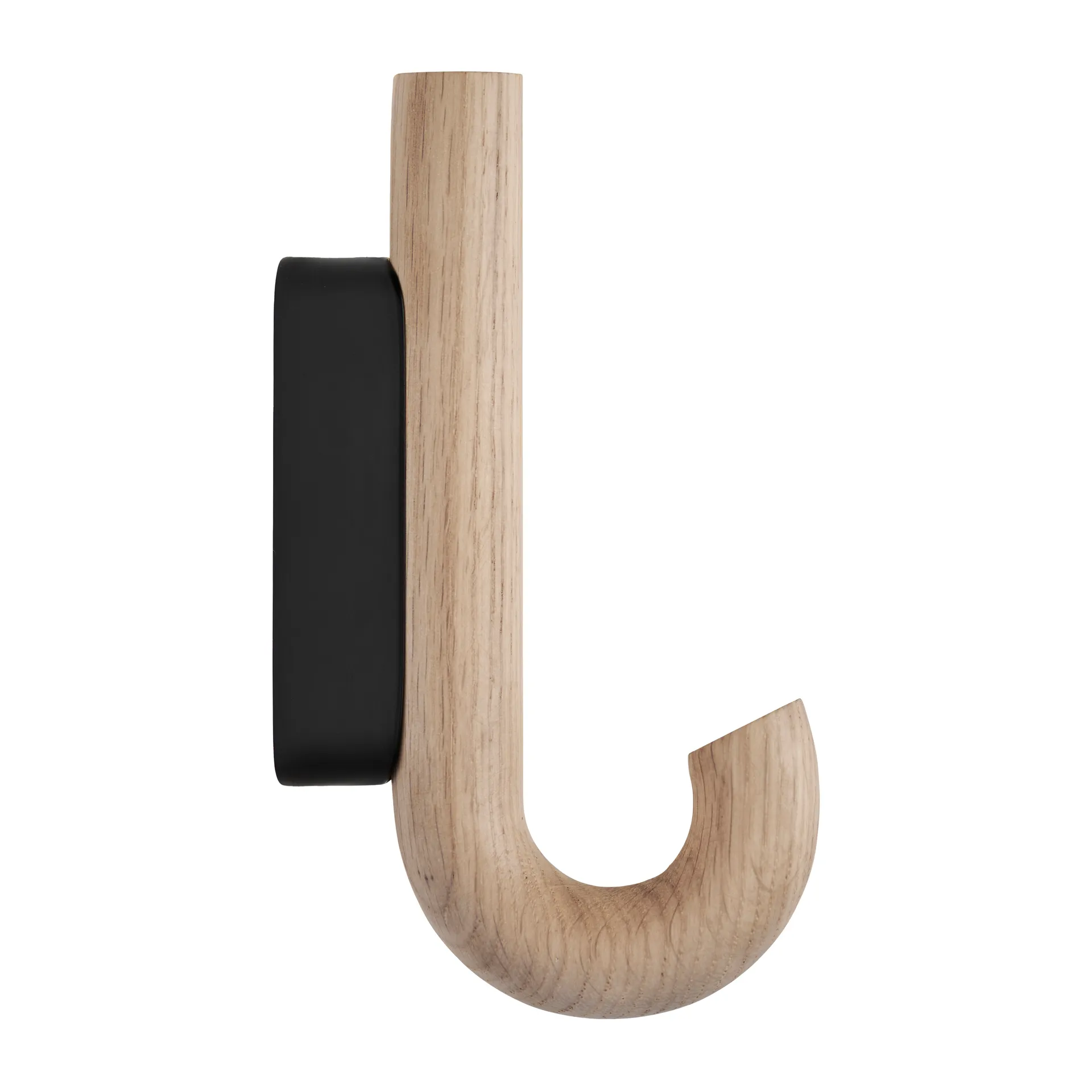 Gancio Hook mini, 13,3 cm, Rovere, nero Gejst
