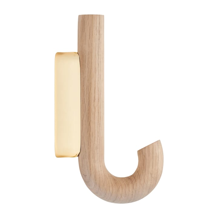 Gancio Hook mini, 13,3 cm - Rovere, ottone - Gejst