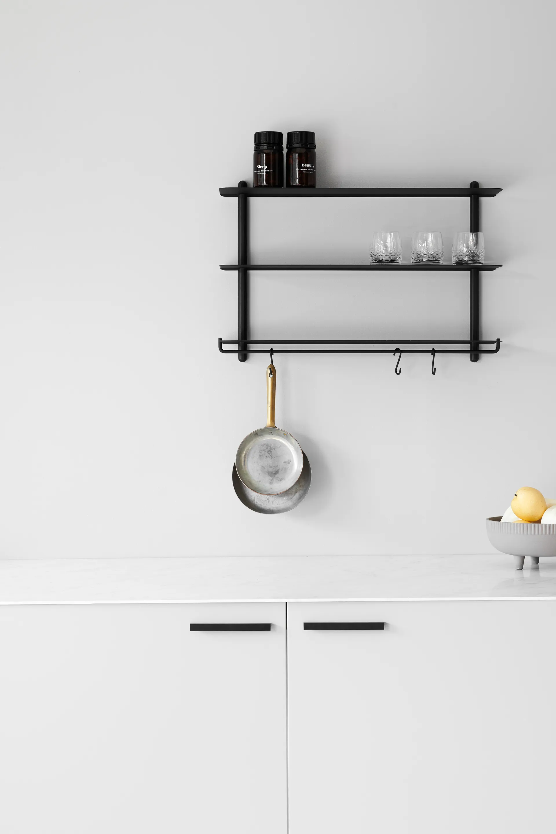 Gancio per mensola Nivo, confezione da 3, Nero Gejst