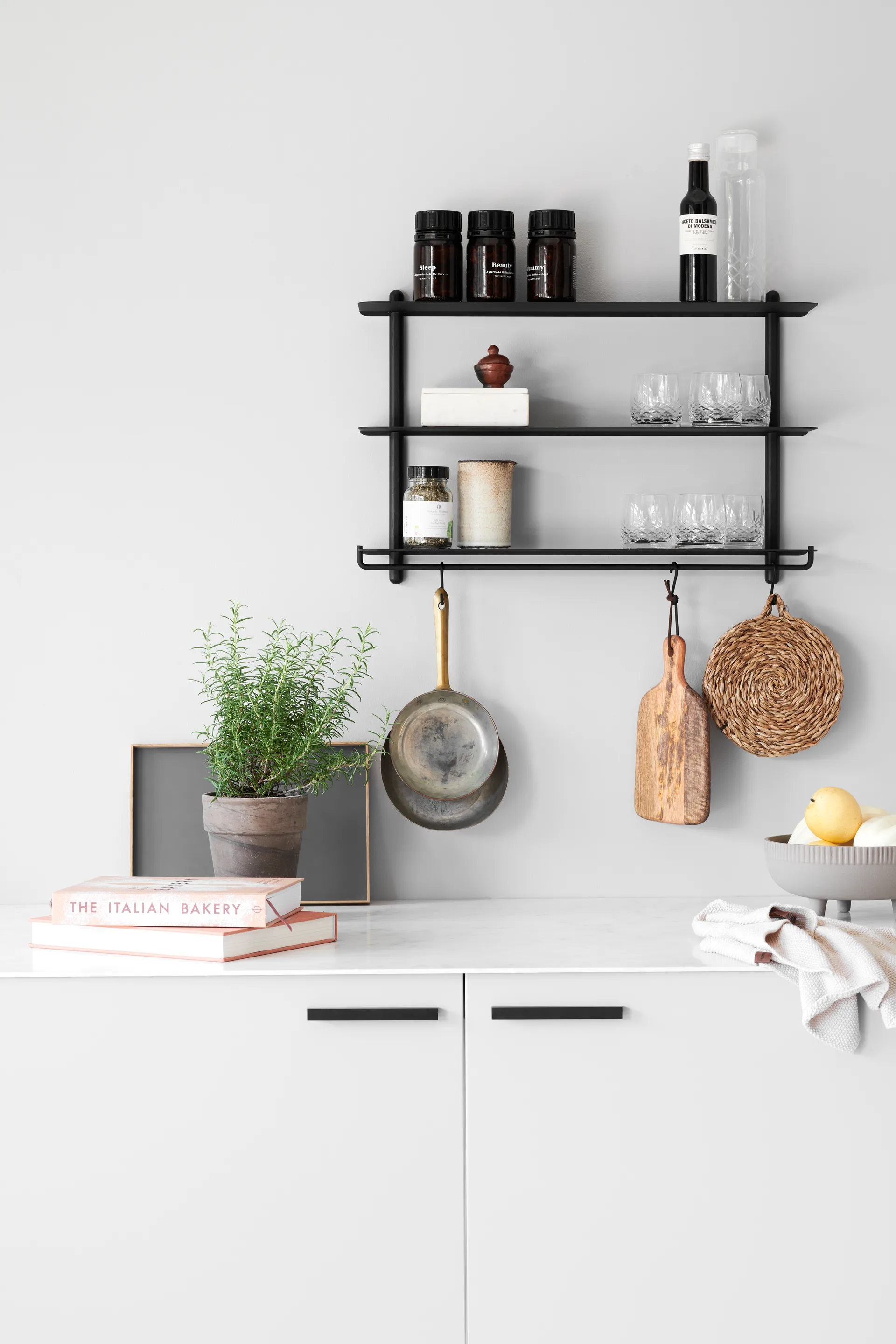 Gancio per mensola Nivo, confezione da 3, Nero Gejst