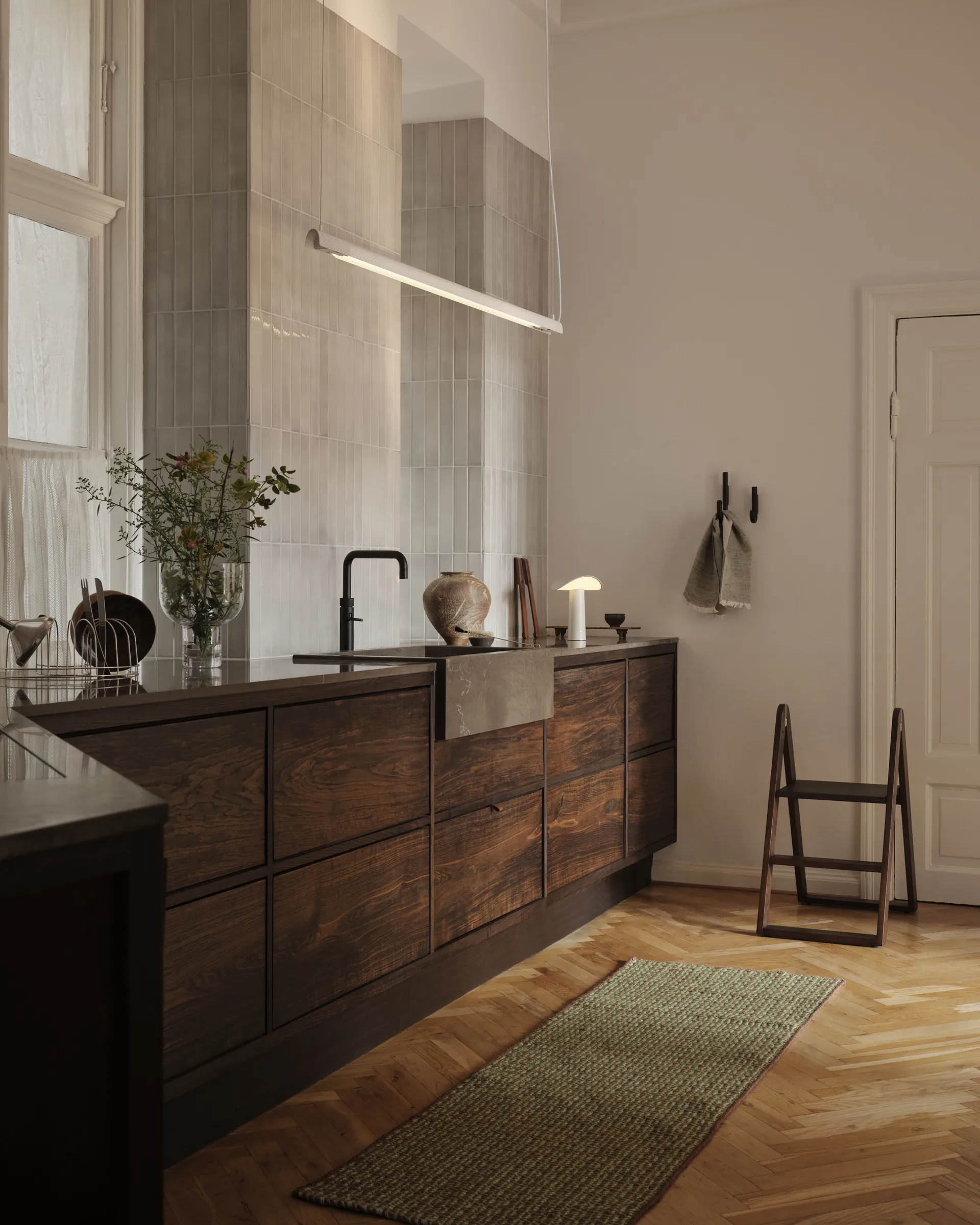 Lampada a sospensione Radent long 135 cm, Bianco Gejst