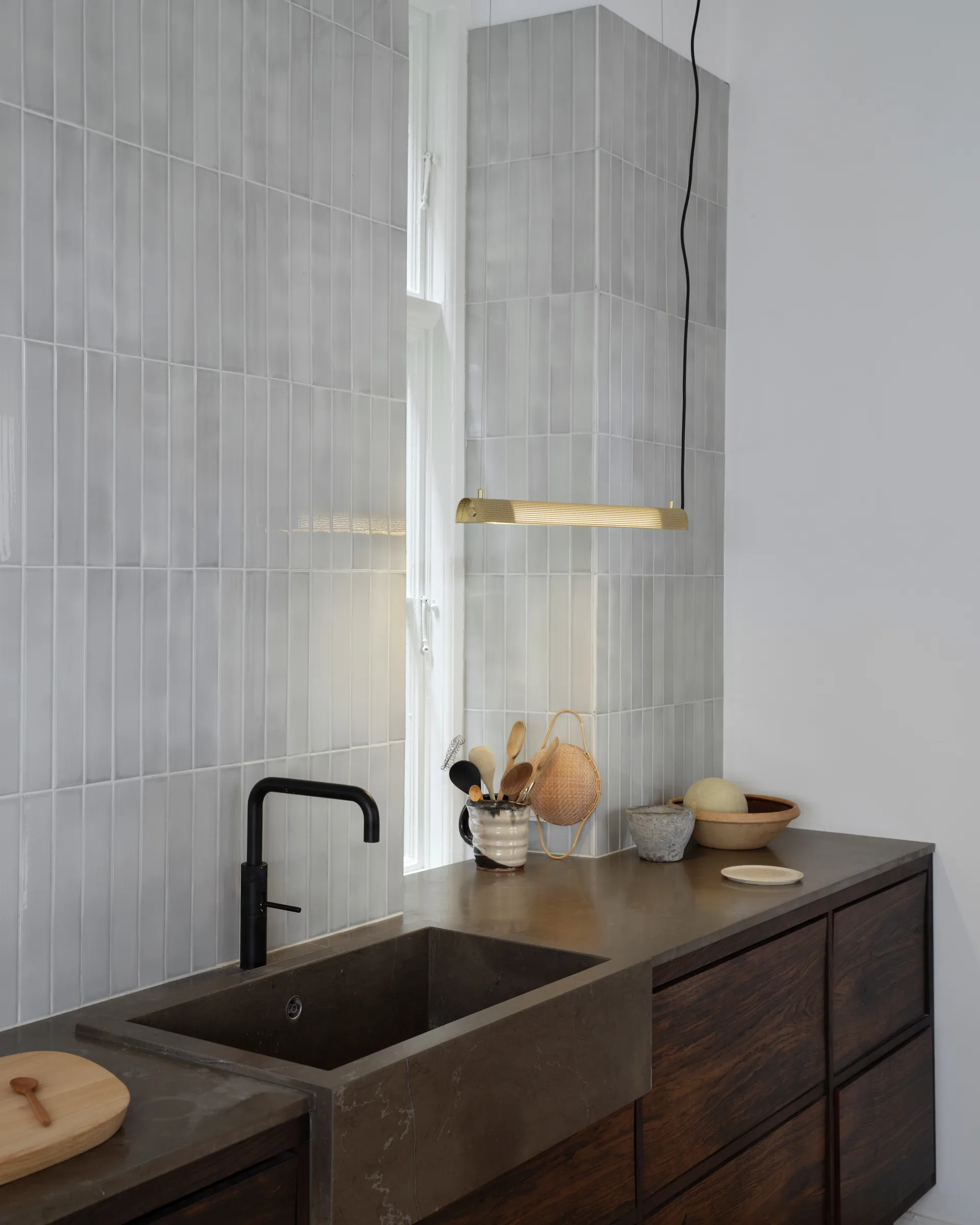 Lampada a sospensione Radent short 70 cm, Ottone Gejst