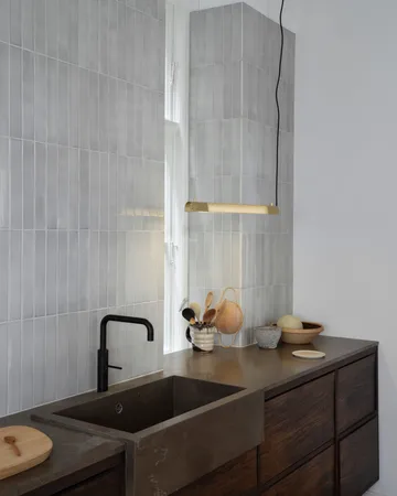 Lampada a sospensione Radent short 70 cm - Ottone - Gejst