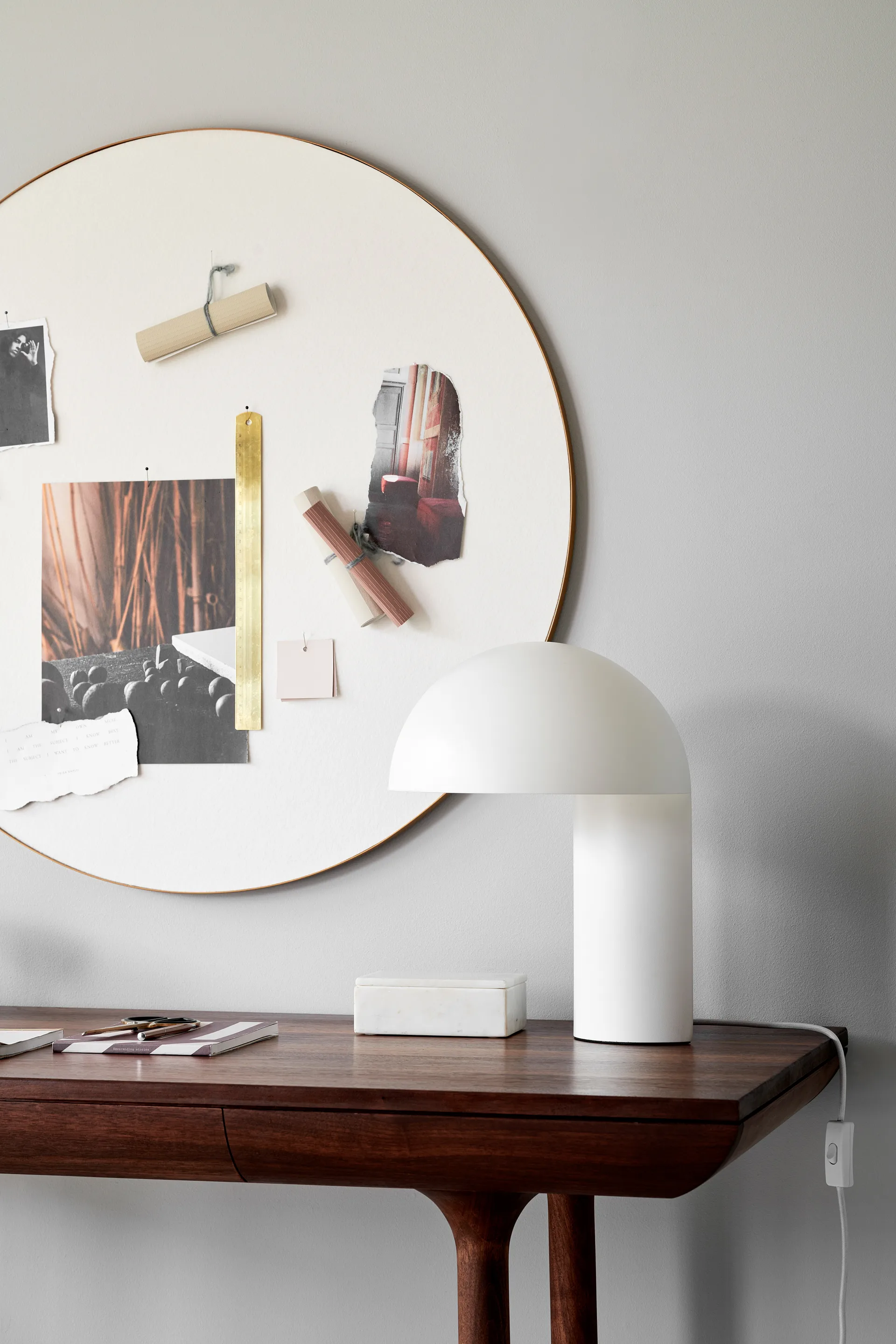 Lampada da tavolo Leery, 40 cm, Bianco Gejst