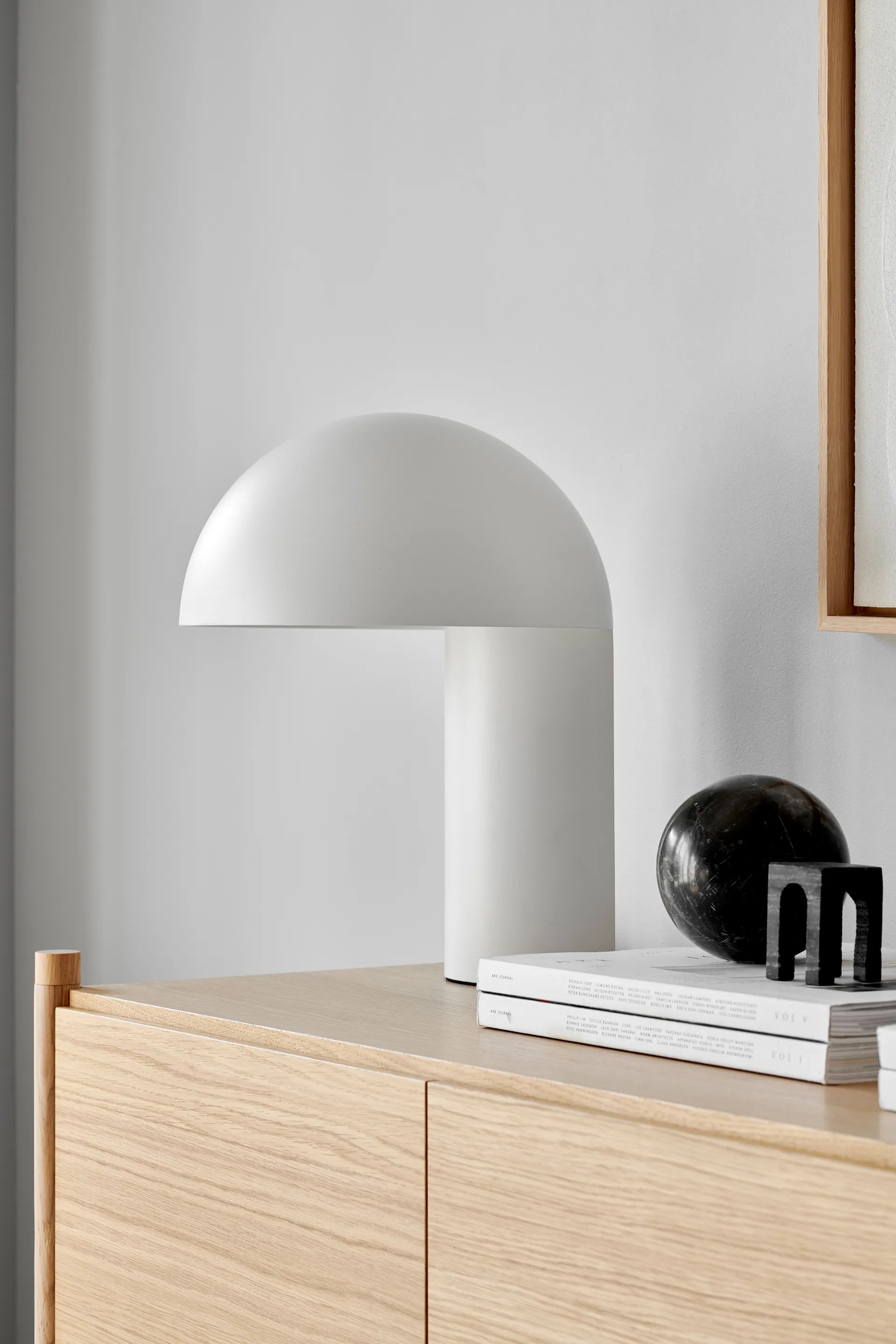 Lampada da tavolo Leery, 40 cm, Bianco Gejst