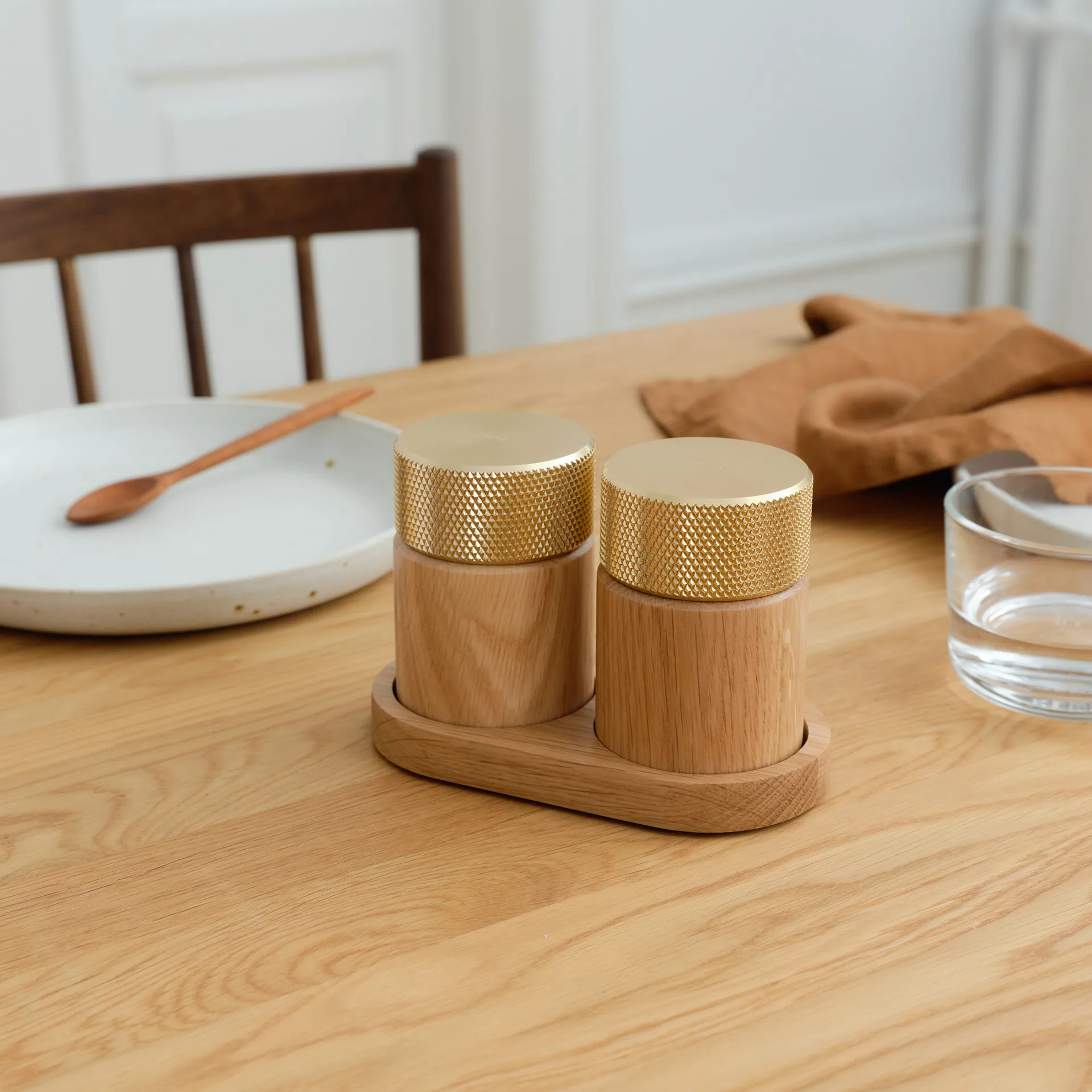 Macina sale e pepe Sina 6 cm, Rovere-ottone Gejst