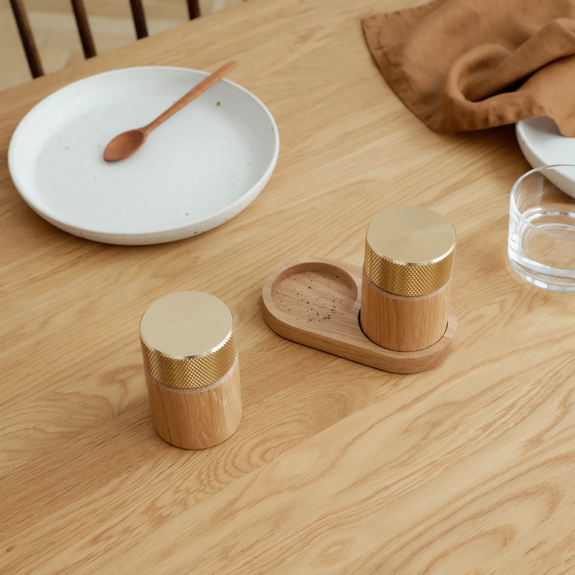 Macina sale e pepe Sina 6 cm, Rovere-ottone Gejst