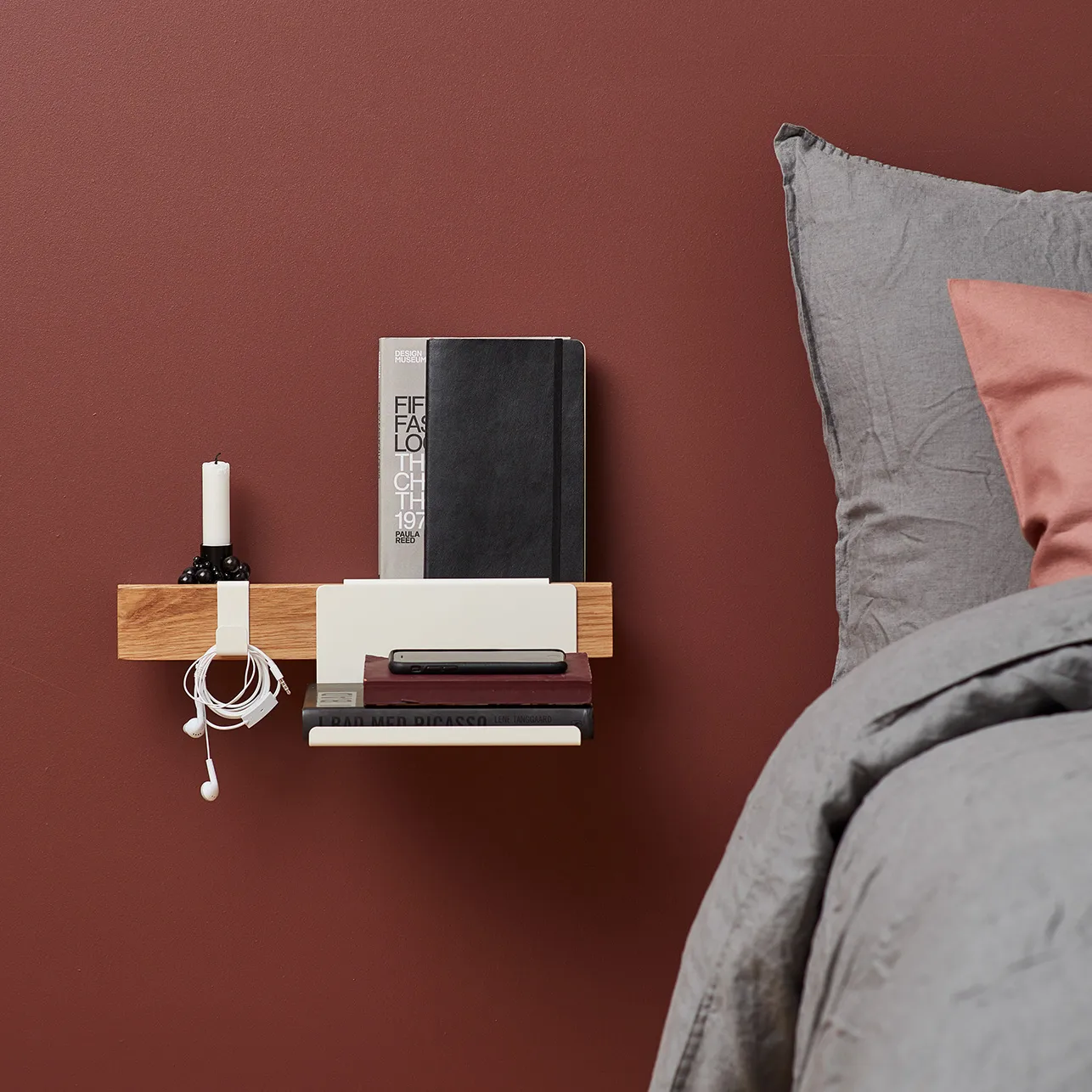 Mensola comodino Flex 32 cm, bianco Gejst