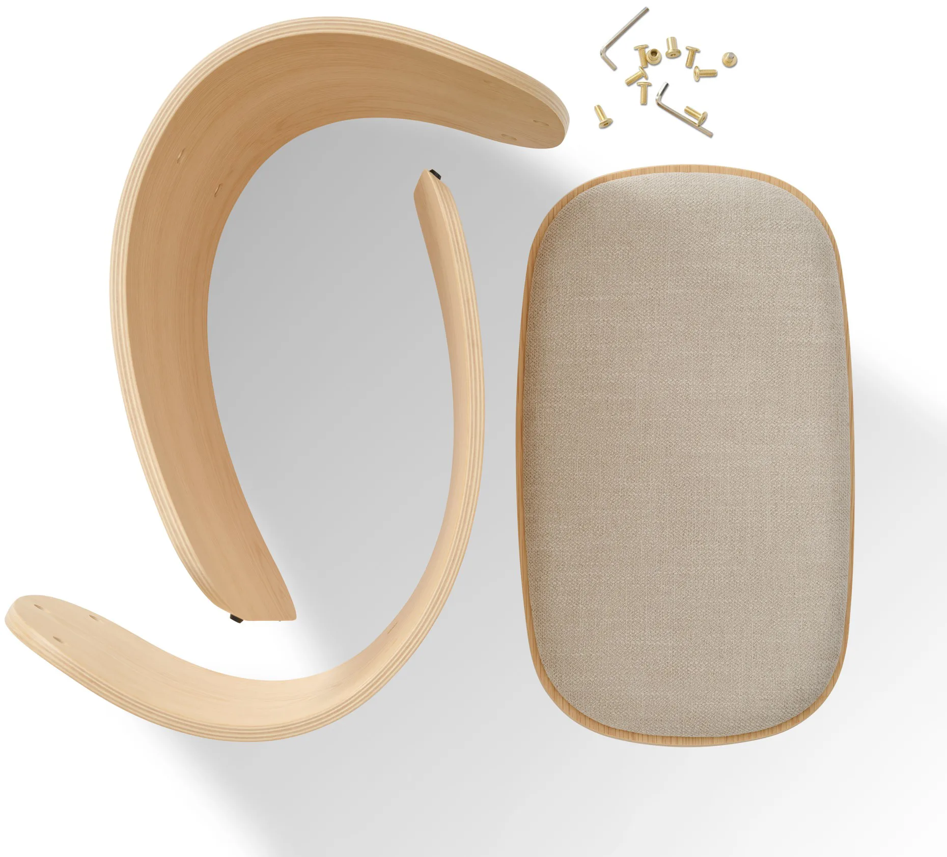 Sgabello Luno 48×28×72 cm, Rovere-beige tessuto Gejst