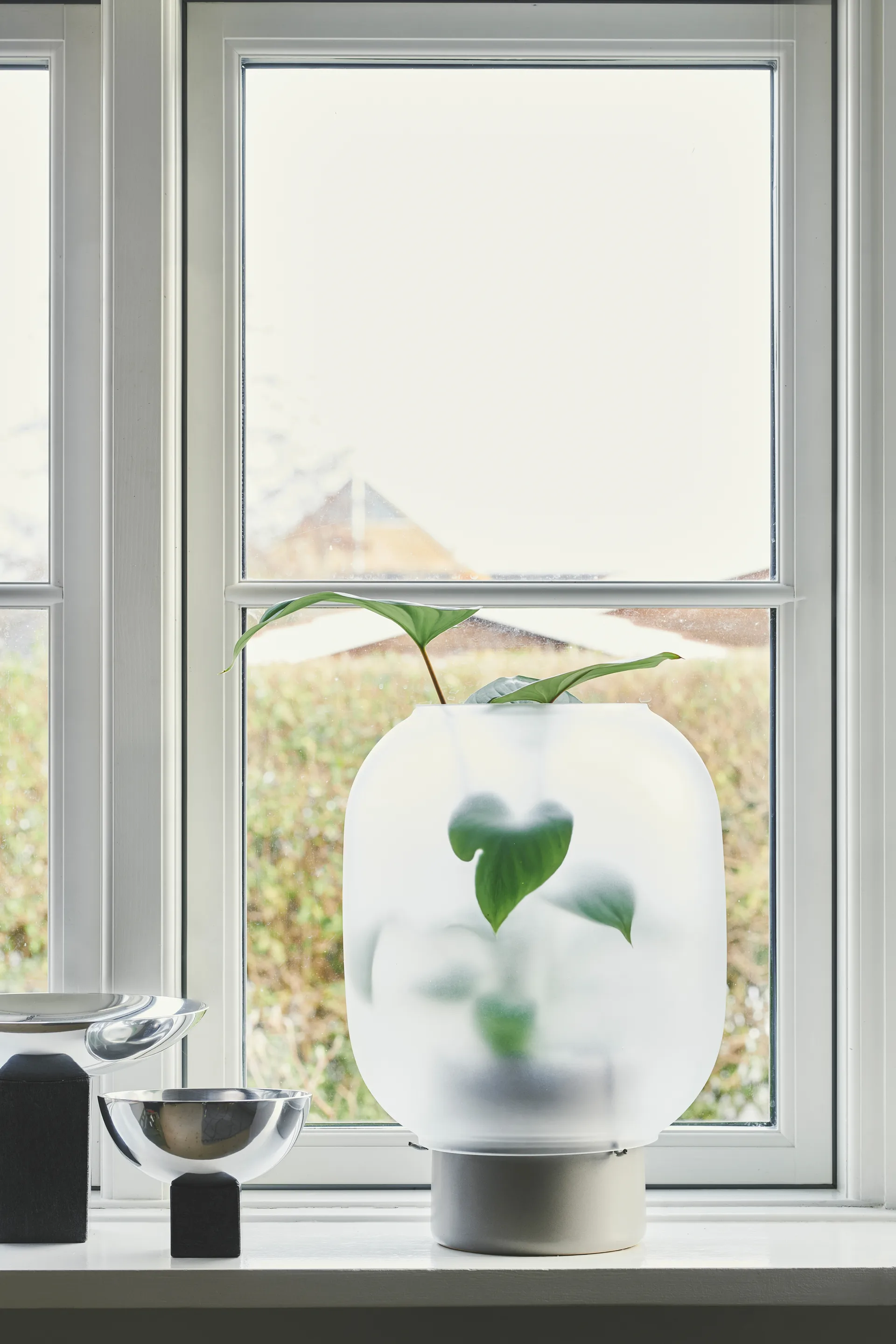 Vaso da fiori con vetro satinato Nebl Ø 26 cm, Grigio Gejst