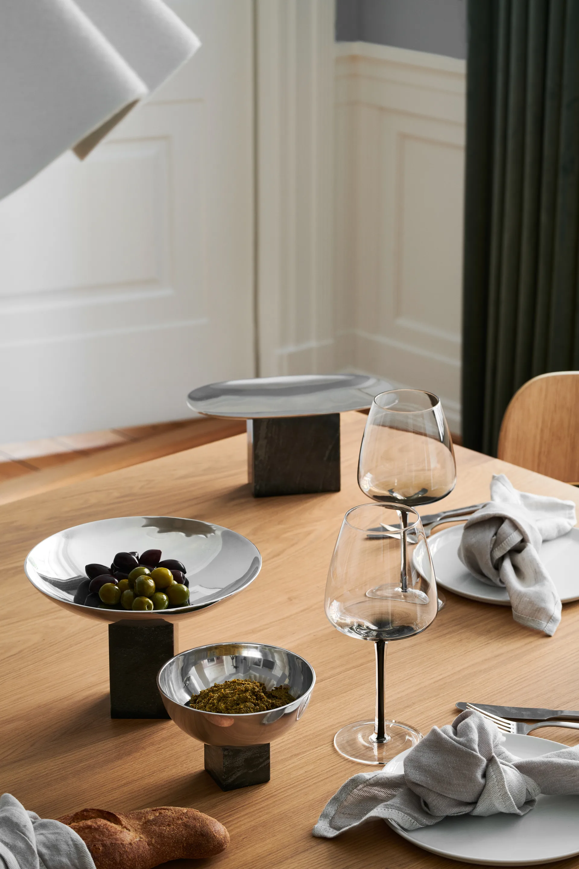 Vassoio ciotola Sapoto 15x25 cm, Argento Gejst