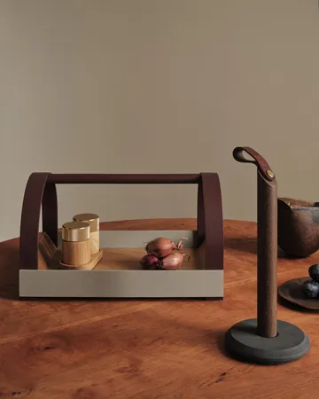 Vassoio con manici Kydo 40,5×27×23,5 cm - Rovere-grey burgundy - Gejst