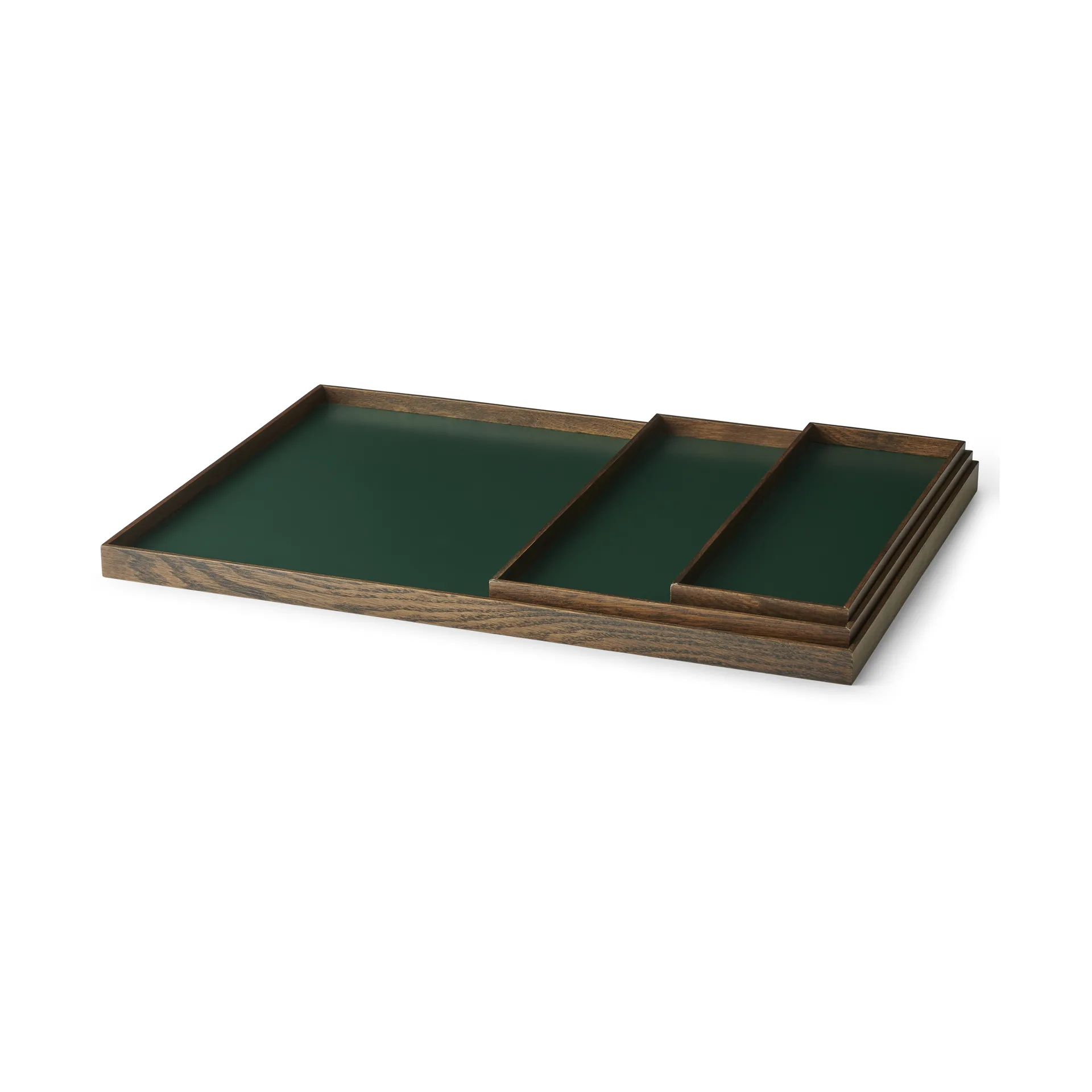 Vassoio Frame grande 35,5x50,6 cm, Rovere affumicato, verde Gejst