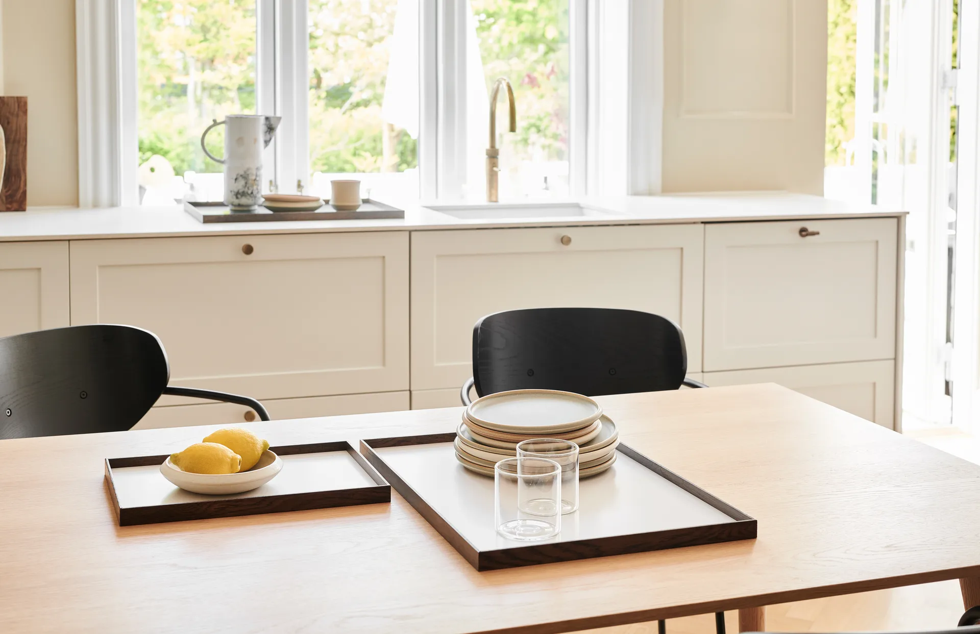 Vassoio Frame medio 23x34 cm, Rovere affumicato, beige Gejst