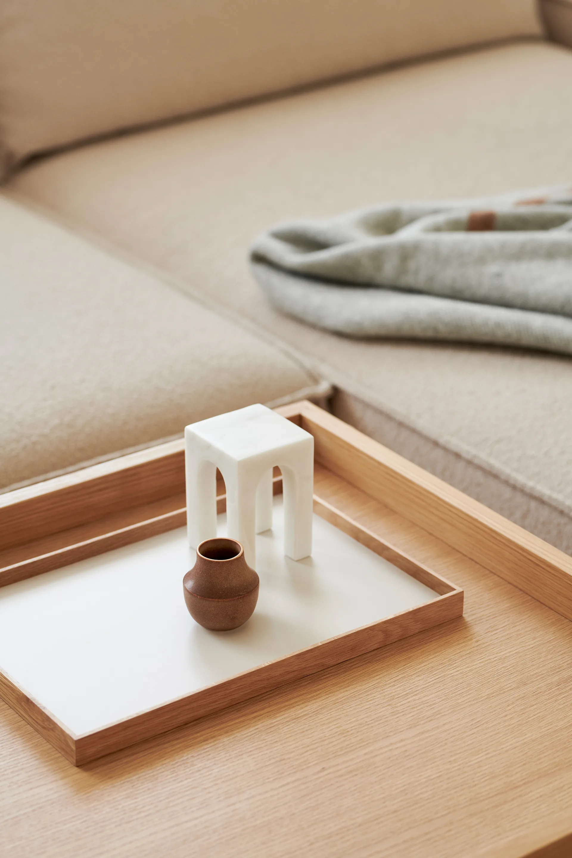 Vassoio Frame medio 23x34 cm, Rovere, beige Gejst