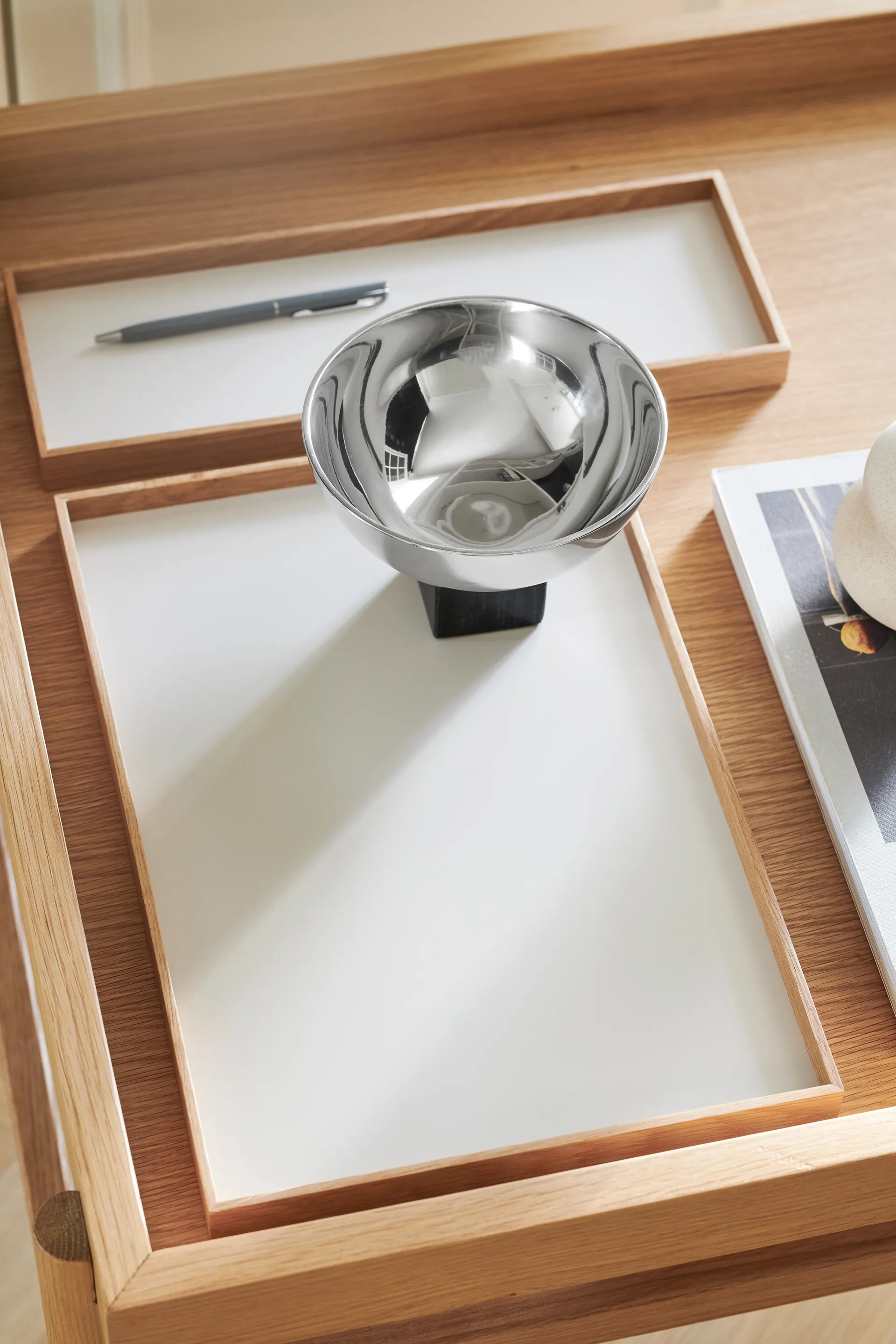 Vassoio Frame medio 23x34 cm, Rovere, beige Gejst