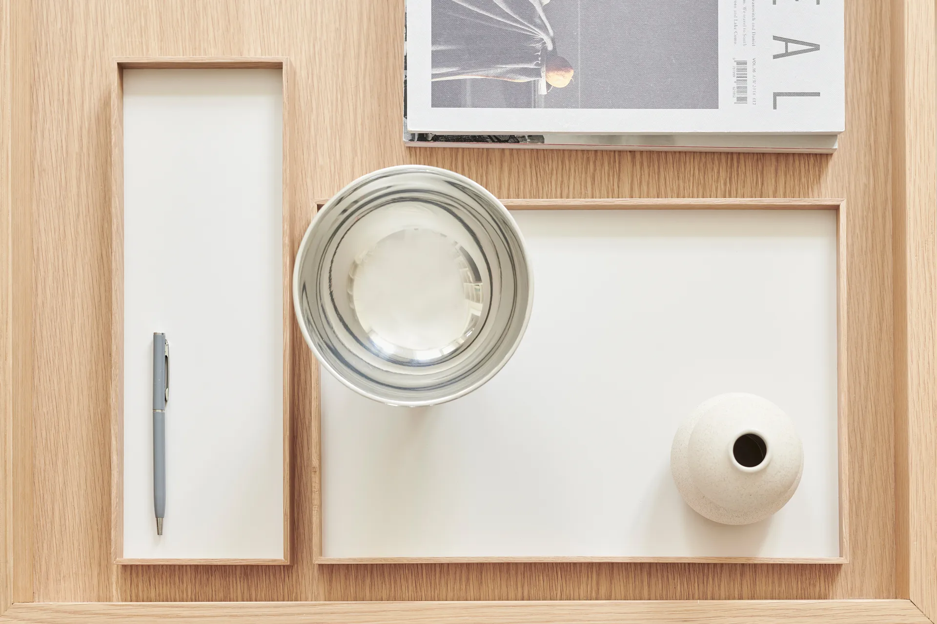 Vassoio Frame medio 23x34 cm, Rovere, beige Gejst