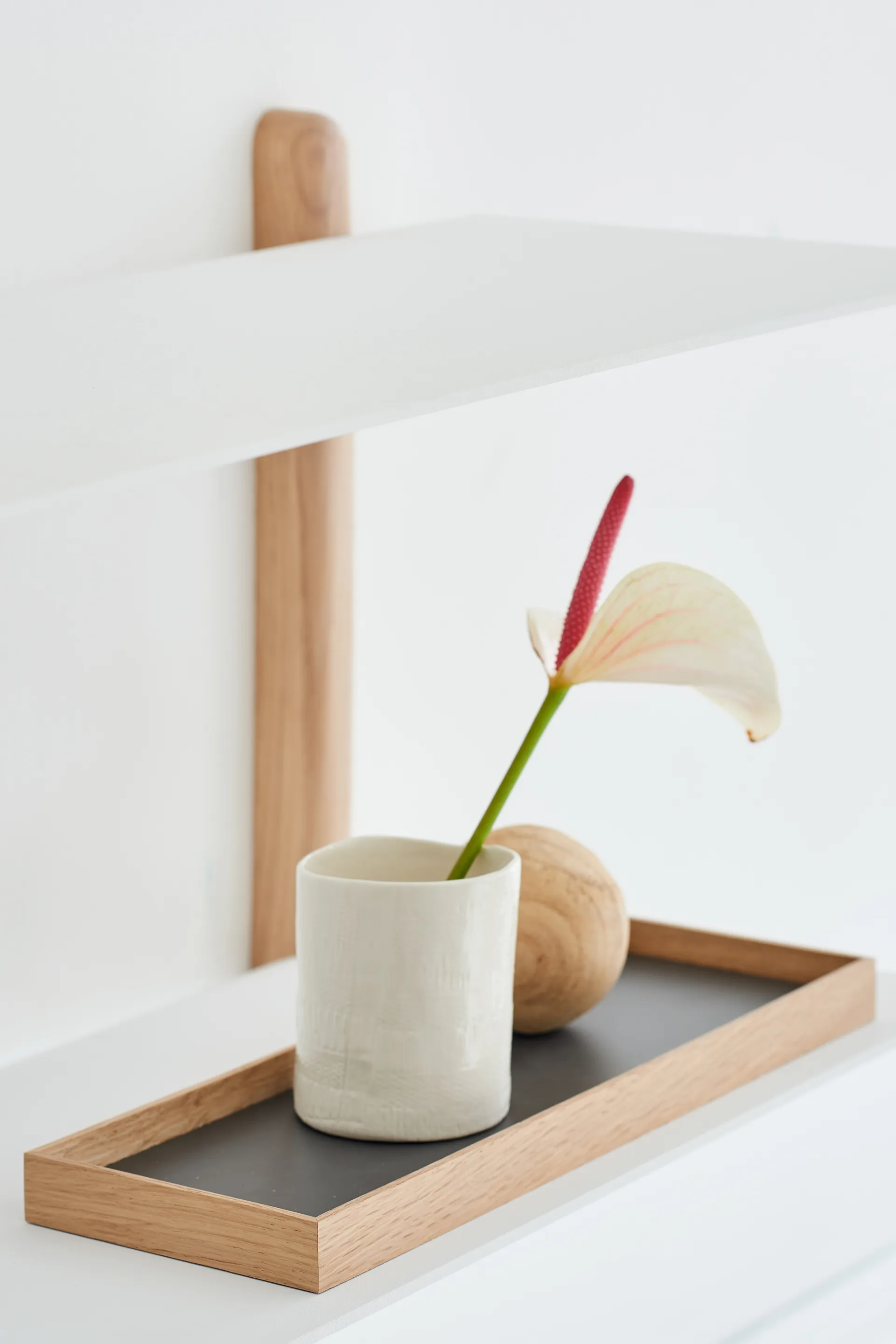 Vassoio Frame piccolo 11x32,4 cm, Rovere-grigio chiaro Gejst