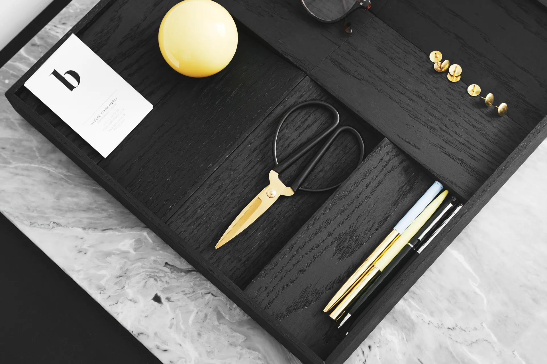 Vassoio portaoggetti Duune 8, Nero Gejst