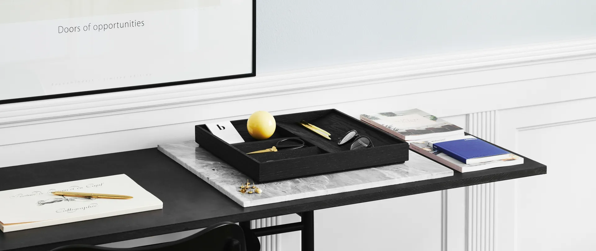 Vassoio portaoggetti Duune 8, Nero Gejst