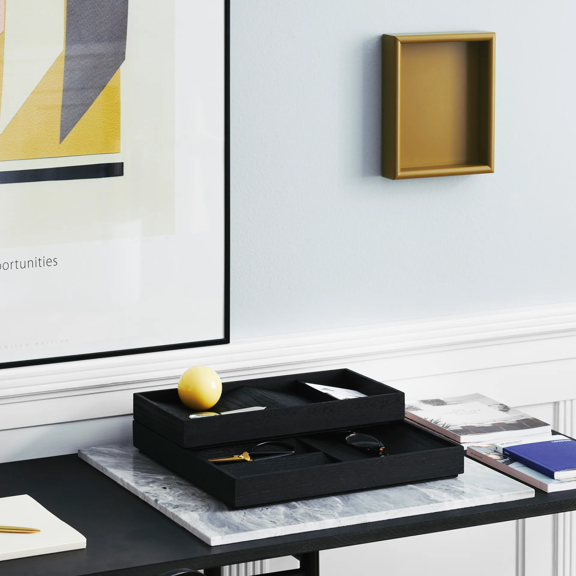 Vassoio portaoggetti Duune 8, Nero Gejst