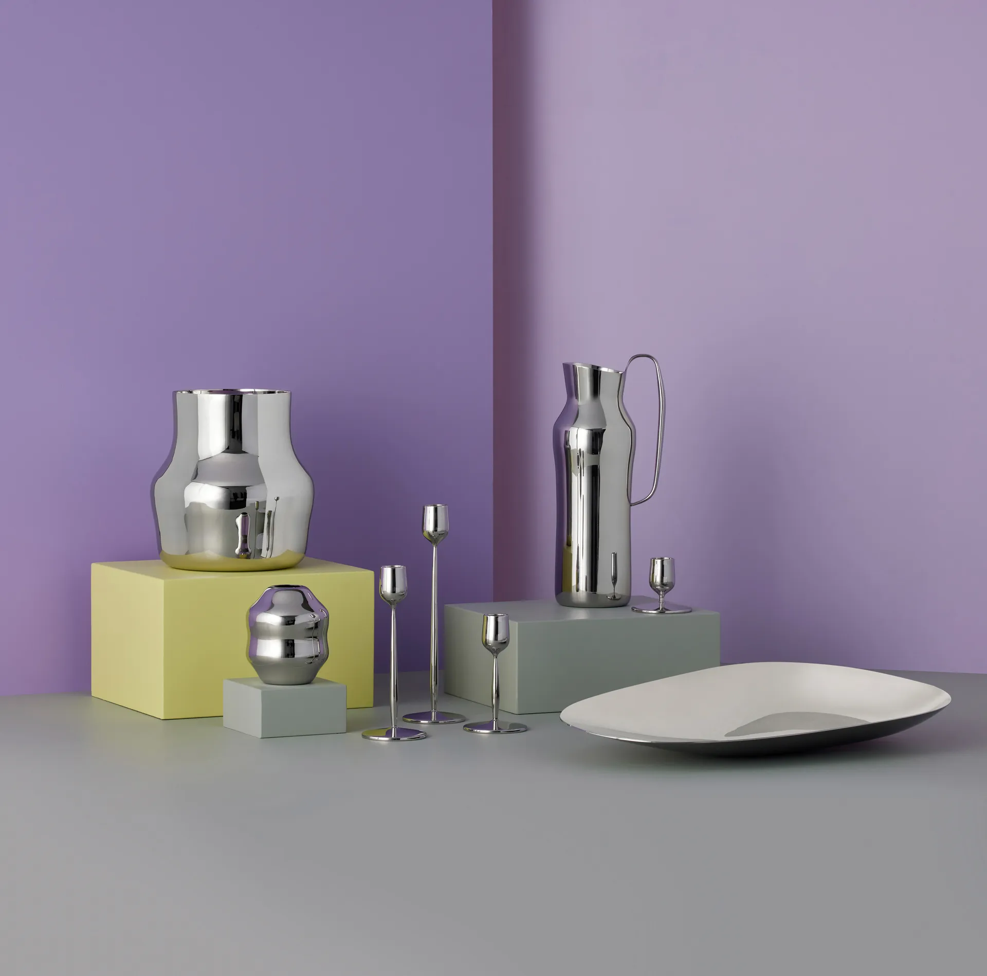 Piatto Dorotea 42 cm, Acciaio lucido Gense