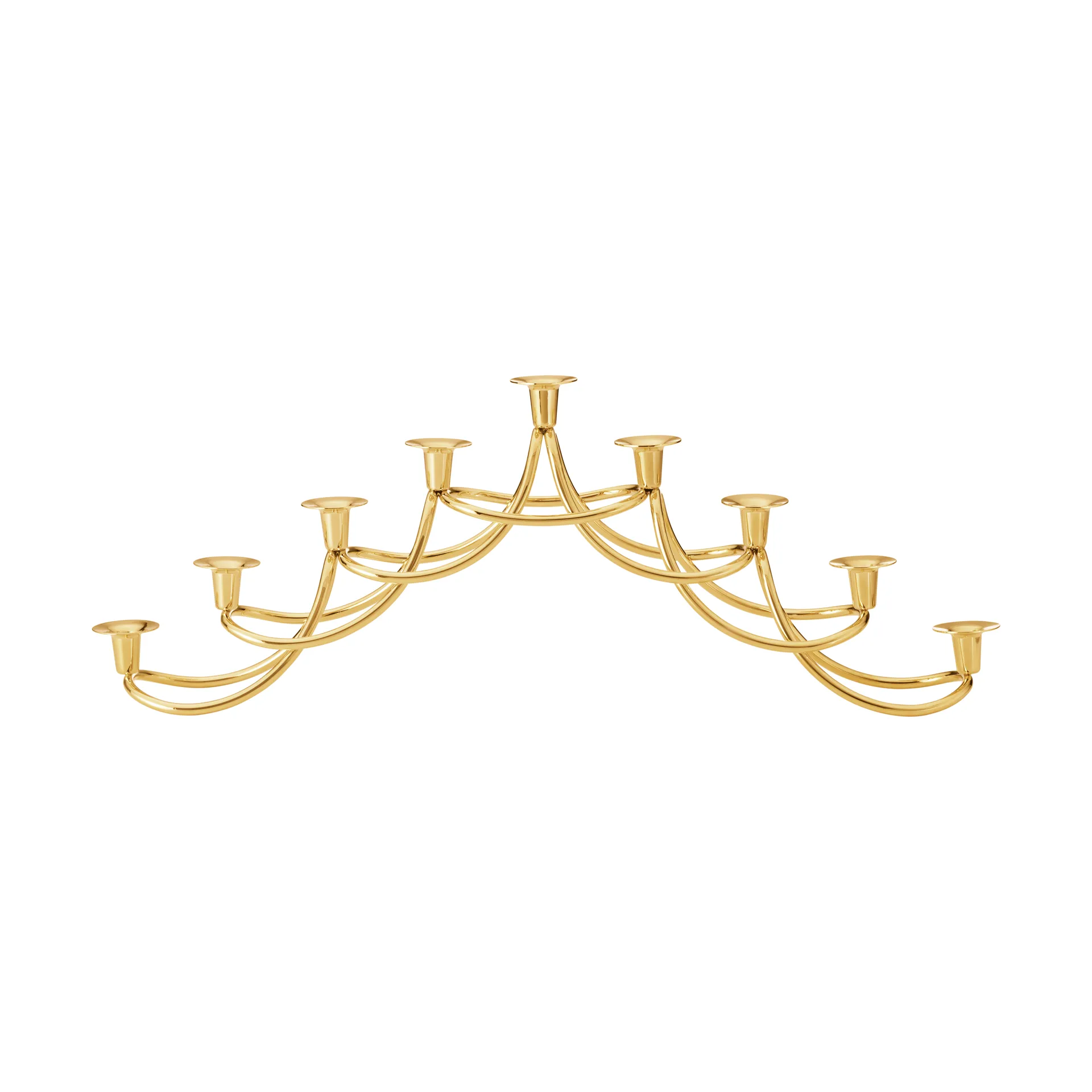 Candelabro Harmony menorah, Acciaio inossidabile placcato in oro Georg Jensen