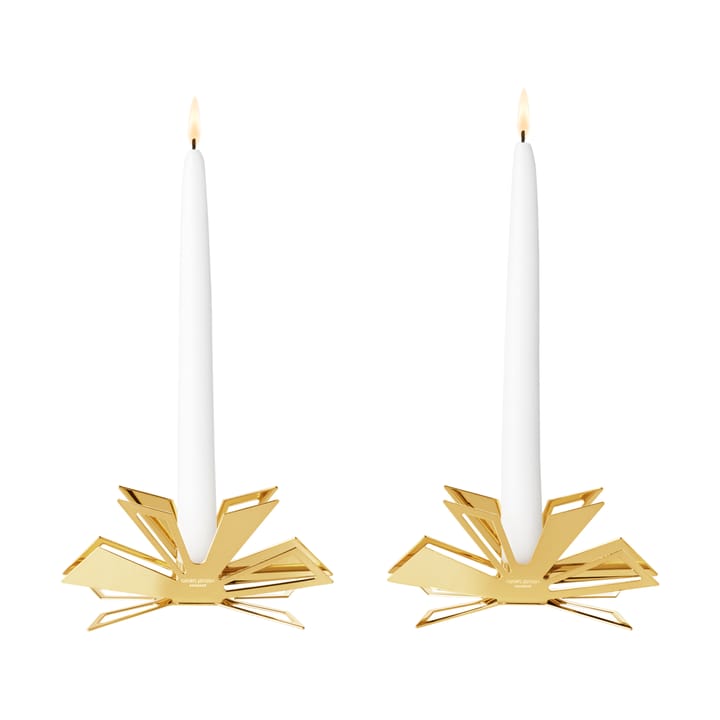 Candeliere 2025 - 2 pezzi - Lega di zinco placcata oro - Georg Jensen