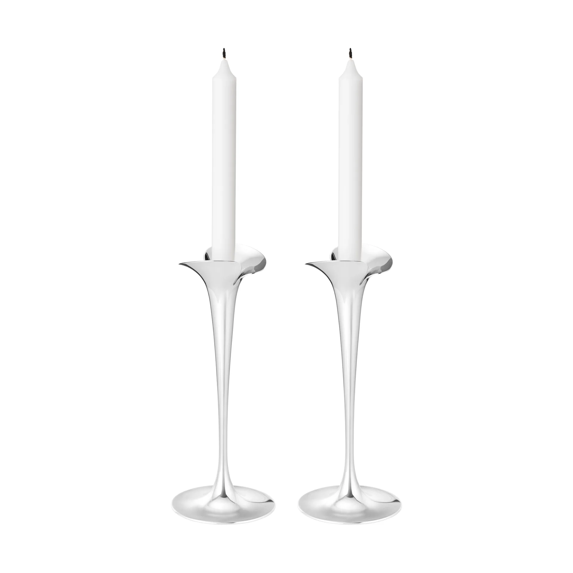 Candelieri per candele a stelo, Acciaio inox, grandi, confezione da 2 Georg Jensen