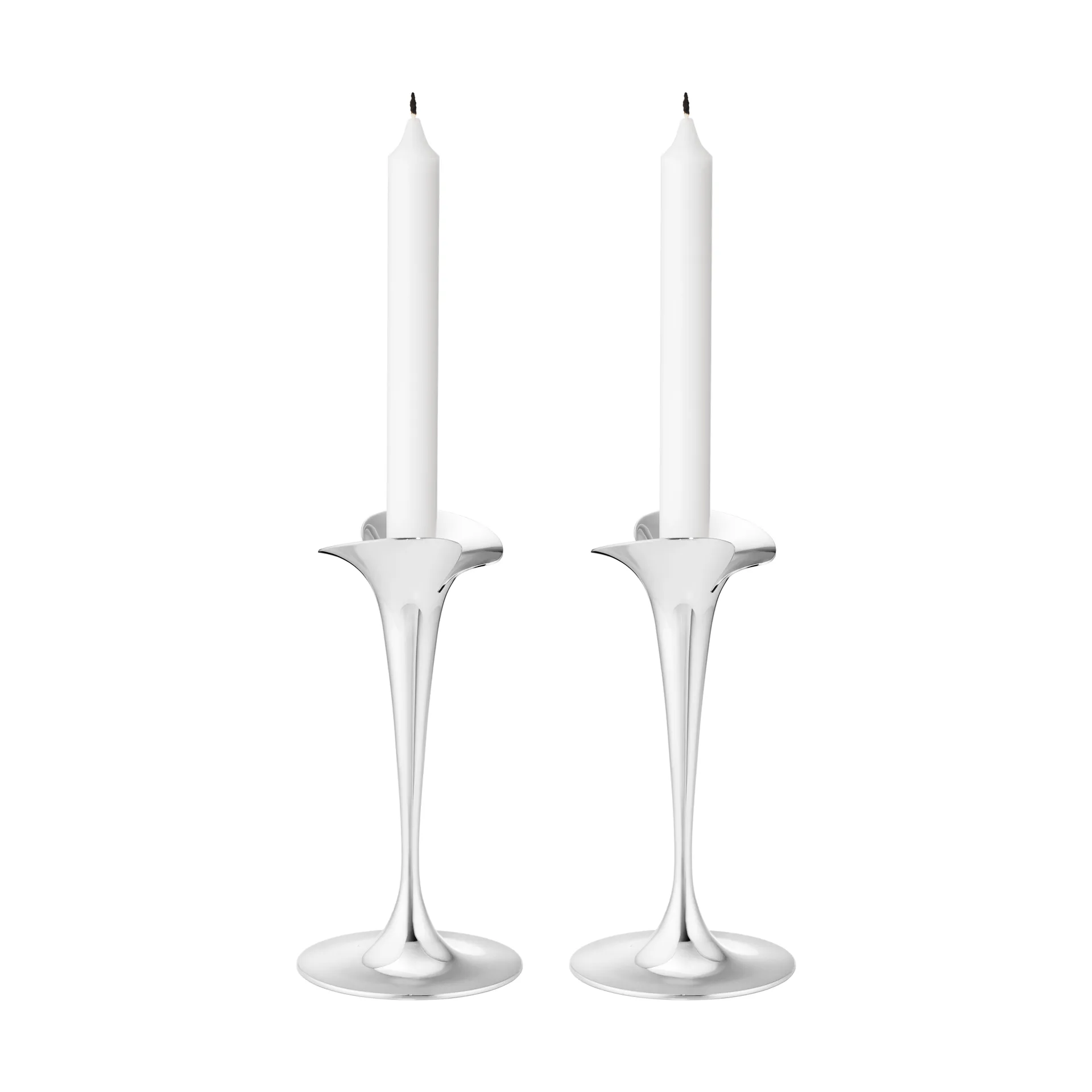 Candelieri per candele a stelo, Acciaio inox, piccoli, confezione da 2 Georg Jensen