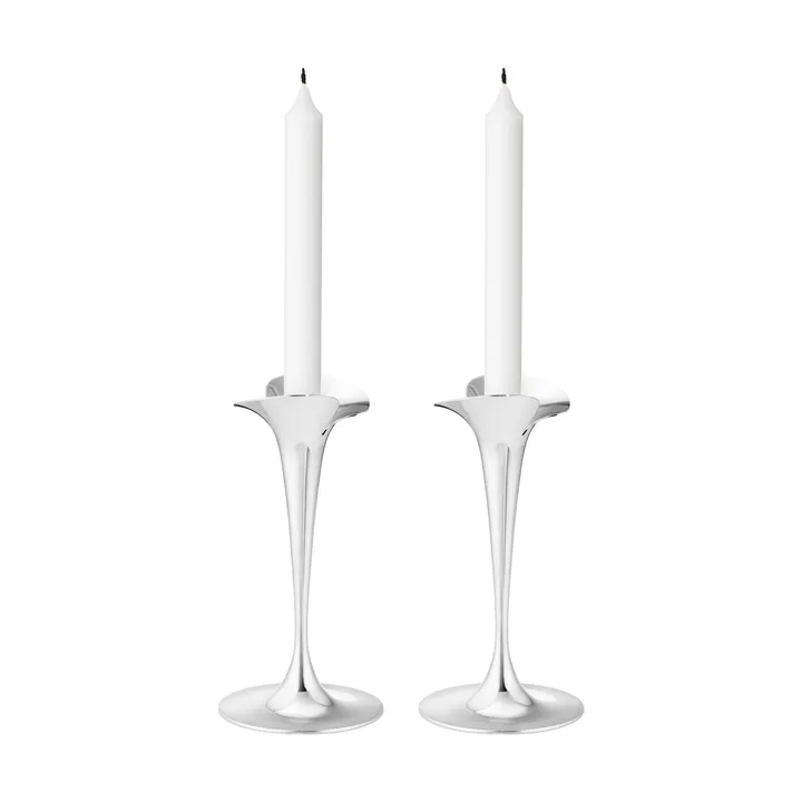 Candelieri per candele a stelo - Acciaio inox, piccoli, confezione da 2 - Georg Jensen