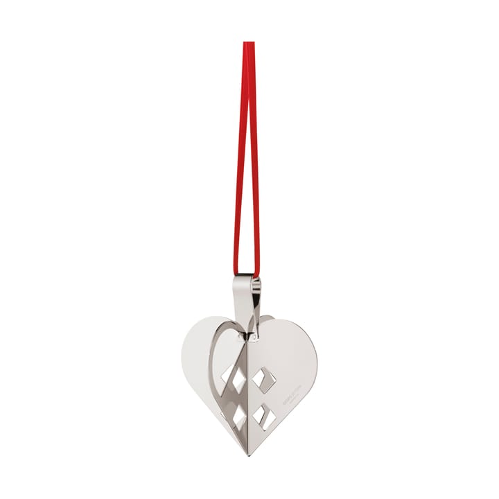 Ciondolo natalizio a forma di cuore 2025 - Ottone placcato in palladio - Georg Jensen