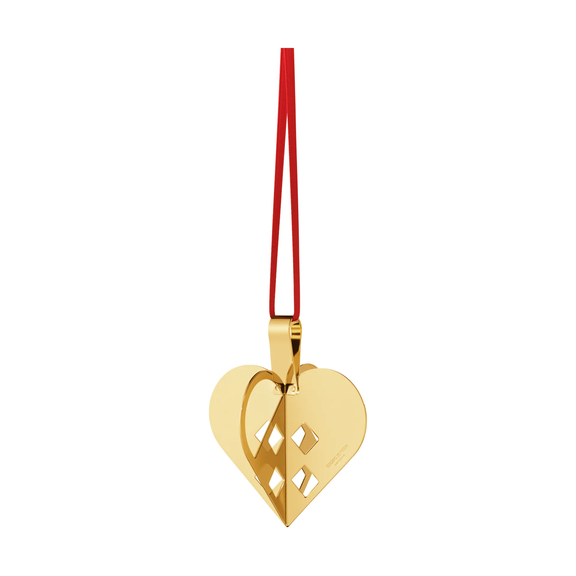 Ciondolo natalizio a forma di cuore 2025, Ottone placcato oro Georg Jensen
