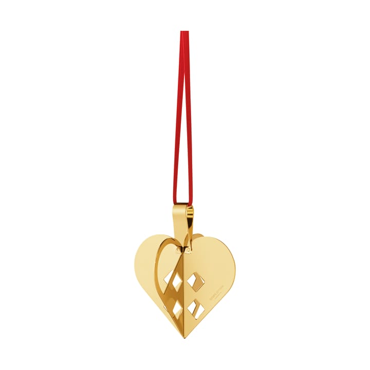 Ciondolo natalizio a forma di cuore 2025 - Ottone placcato oro - Georg Jensen