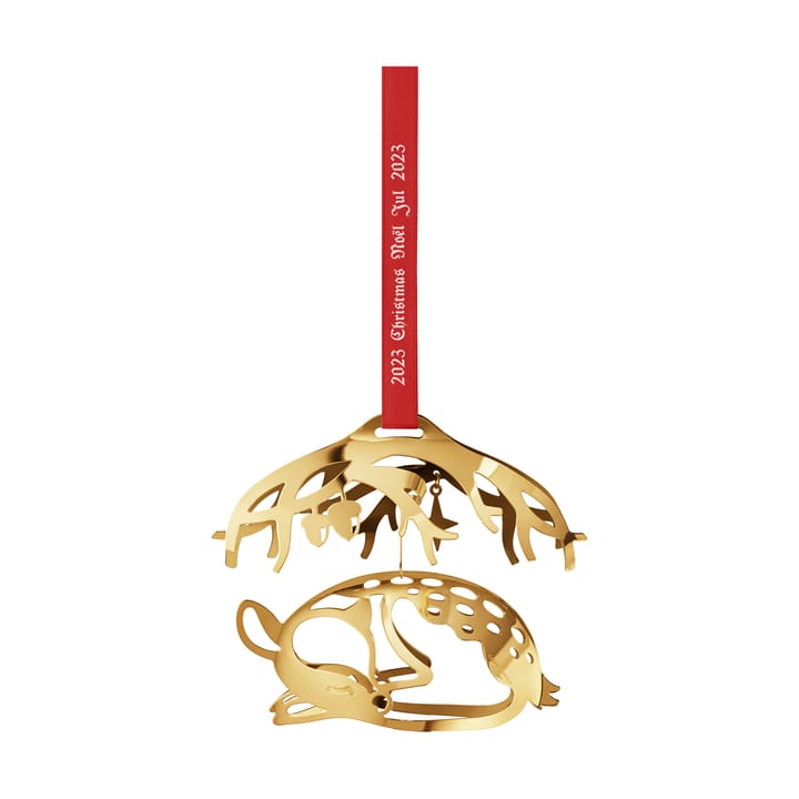 Decorazione natalizia 2023 con daino, Placcato oro Georg Jensen