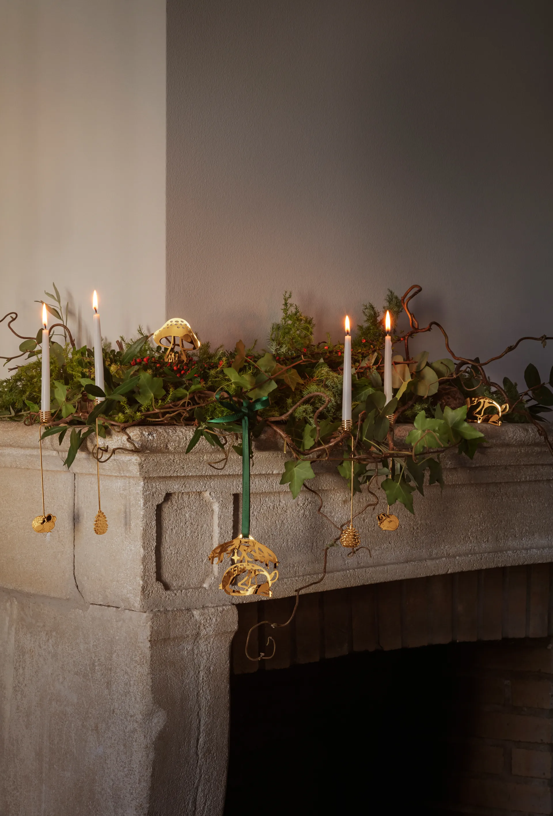 Decorazione natalizia 2023 con daino, Placcato oro Georg Jensen