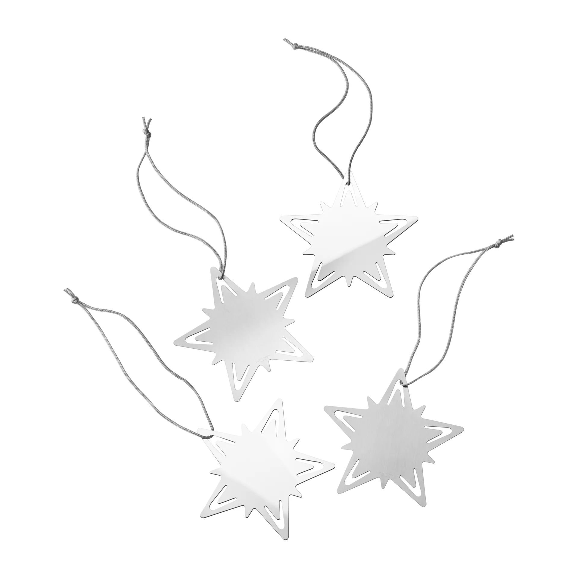 Decorazione natalizia Classic christmas a forma di stella per candela, confezione da 4, Silver Georg Jensen