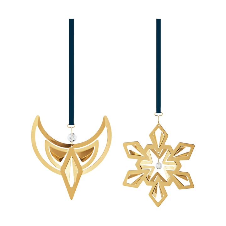 Decorazioni natalizie 2024 - 2 pezzi, Placcato in palladio Georg Jensen