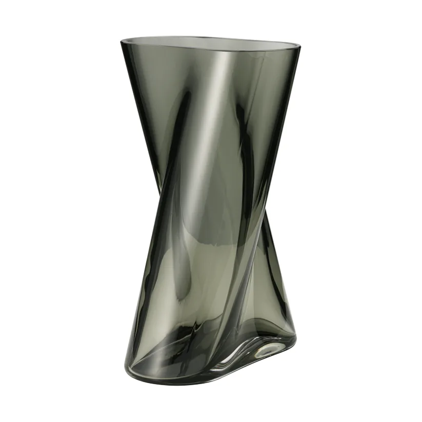 Lituus vaso in vetro, Grigio, grande Georg Jensen