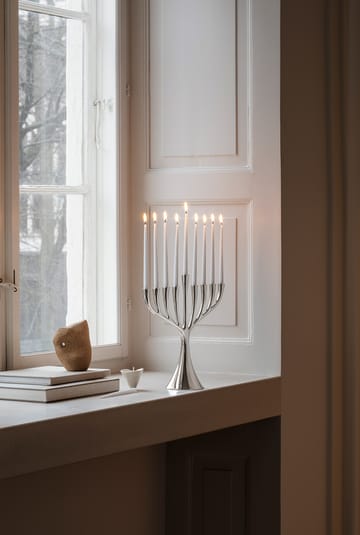 Menorah a 9 bracci Cobra - Acciaio inox - Georg Jensen