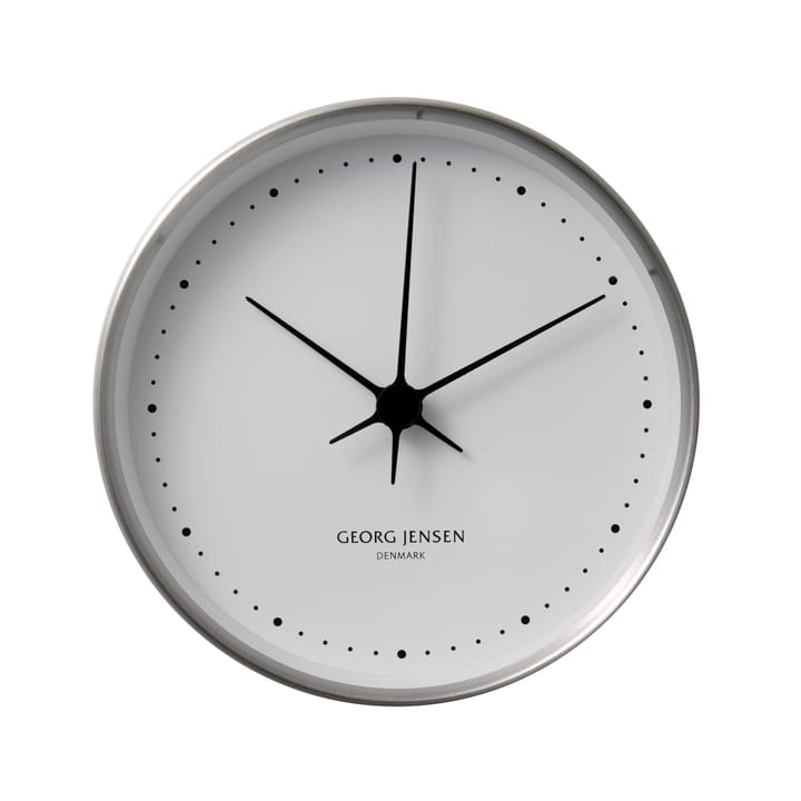 Orologio da parete Koppel bianco-acciaio inox - Ø 10 cm - Georg Jensen