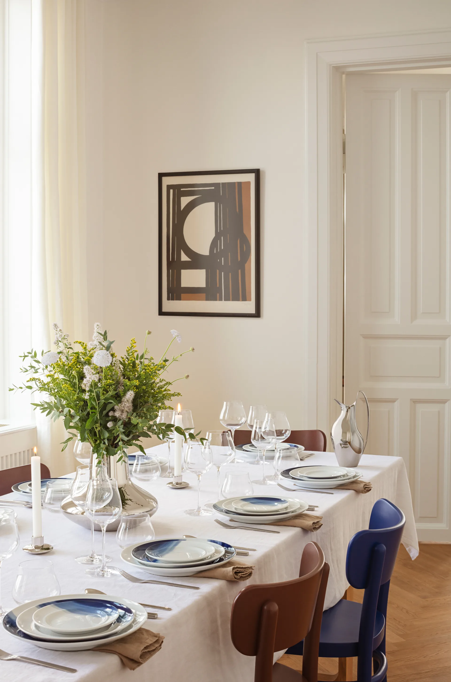 Piatto da contorno decorativo Koppel Ø16 cm, Bianco-azzurro Georg Jensen