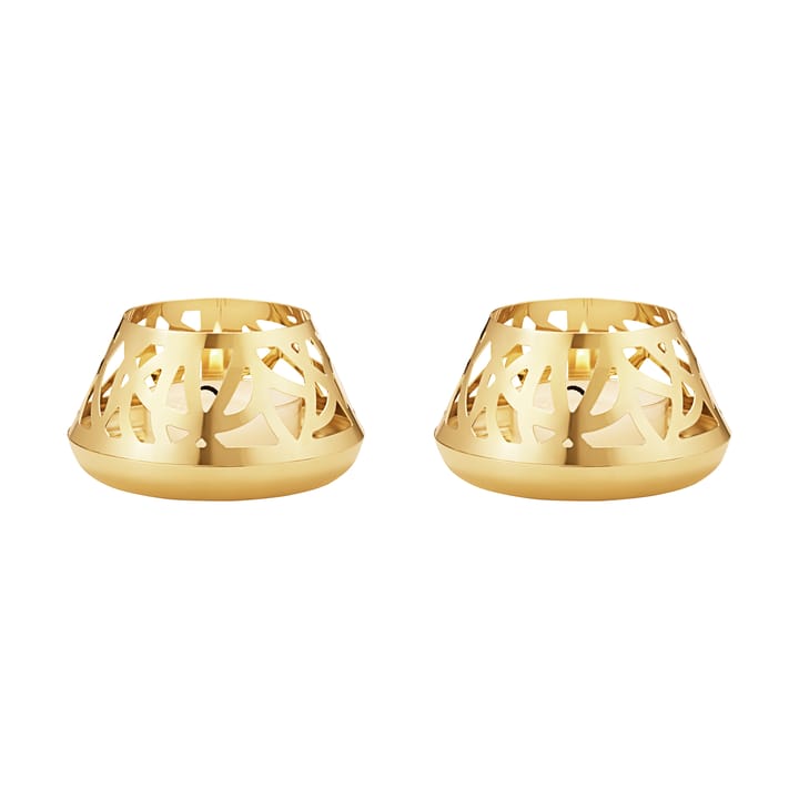 Portacandela anno 2023, confezione da 2, Laminato in oro Georg Jensen